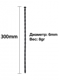 Черный уретральный расширитель - 30 см. - Rubber Tech Ltd - купить с доставкой в Красноярске