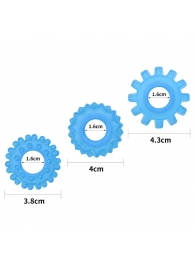 Набор из 3 голубых, светящихся в темноте эрекционных колец Lumino Play - Lovetoy - в Красноярске купить с доставкой