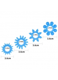 Набор из 4 голубых, светящихся в темноте эрекционных колец Lumino Play - Lovetoy - в Красноярске купить с доставкой