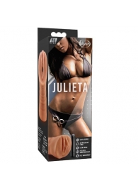Мастурбатор-вагина цвета карамели Julieta с вибрацией - Blush Novelties - в Красноярске купить с доставкой