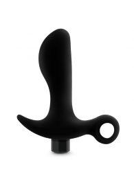 Черный анальный вибратор Silicone Vibrating Prostate Massager 01 - 10,8 см. - Blush Novelties - в Красноярске купить с доставкой