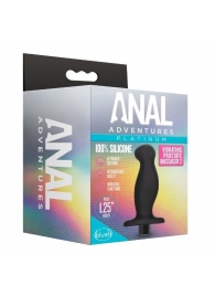 Черный анальный вибромассажёр Silicone Vibrating Prostate Massager 02 - 10,8 см. - Blush Novelties - в Красноярске купить с доставкой