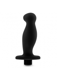 Черный анальный вибромассажёр Silicone Vibrating Prostate Massager 02 - 10,8 см. - Blush Novelties - в Красноярске купить с доставкой