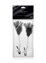 Зажимы для сосков с черными перьями Sweet Caress Feather Nipple Clumps - Sweet Caress - купить с доставкой в Красноярске