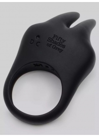 Черное эрекционное виброкольцо Sensation Rechargeable Vibrating Rabbit Love Ring - Fifty Shades of Grey - в Красноярске купить с доставкой