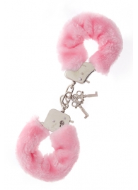 Металлические наручники с розовой меховой опушкой METAL HANDCUFF WITH PLUSH PINK - Dream Toys - купить с доставкой в Красноярске