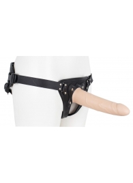 Пустотелый страпон Harness CLASSIC с бандажом - 19,5 см. - LOVETOY (А-Полимер) - купить с доставкой в Красноярске