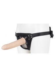 Пустотелый страпон Harness CLASSIC с бандажом - 19,5 см. - LOVETOY (А-Полимер) - купить с доставкой в Красноярске