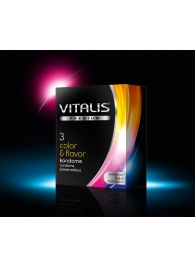 Цветные ароматизированные презервативы VITALIS PREMIUM color   flavor - 3 шт. - Vitalis - купить с доставкой в Красноярске