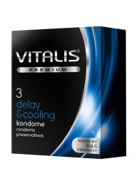 Презервативы VITALIS PREMIUM delay   cooling с охлаждающим эффектом - 3 шт. - Vitalis - купить с доставкой в Красноярске