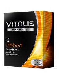 Ребристые презервативы VITALIS PREMIUM ribbed - 3 шт. - Vitalis - купить с доставкой в Красноярске