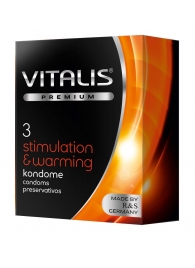 Презервативы VITALIS PREMIUM stimulation   warming с согревающим эффектом - 3 шт. - Vitalis - купить с доставкой в Красноярске