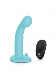 Голубая изогнутая насадка 6in Remote Control Ripple P-Spot G-Spot на черных трусиках - 16 см. - Pegasus - купить с доставкой в Красноярске