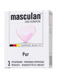 Супертонкие презервативы Masculan Pur - 3 шт. - Masculan - купить с доставкой в Красноярске