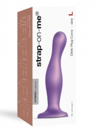 Фиолетовая насадка Strap-On-Me Dildo Plug Curvy size L - Strap-on-me - купить с доставкой в Красноярске