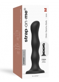 Черная насадка Strap-On-Me Dildo Geisha Balls size M - Strap-on-me - купить с доставкой в Красноярске