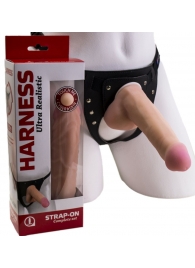 Страпон Harness из двух предметов: трусики с плугом и насадка-фаллос - 17 см. - LOVETOY (А-Полимер) - купить с доставкой в Красноярске