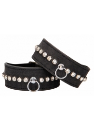 Черные поножи Diamond Studded Ankle Cuffs - Shots Media BV - купить с доставкой в Красноярске