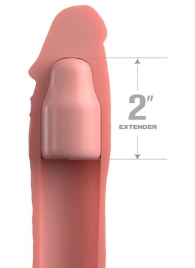Телесная насадка-удлинитель 2 Inch Silicone X-tension with Strap - 20,3 см. - Pipedream - в Красноярске купить с доставкой