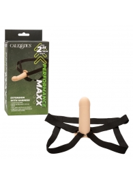 Телесный фаллопротез из силикона Extension with Harness - 15,75 см. - California Exotic Novelties - купить с доставкой в Красноярске