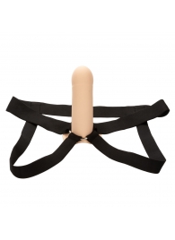 Телесный фаллопротез из силикона Extension with Harness - 15,75 см. - California Exotic Novelties - купить с доставкой в Красноярске