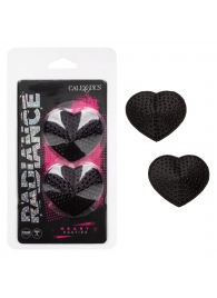 Черные пэстисы в форме сердечек Heart Pasties - California Exotic Novelties - купить с доставкой в Красноярске