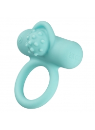 Аквамариновое эрекционное виброкольцо Silicone Rechargeable Nubby Lover’s Delight - California Exotic Novelties - в Красноярске купить с доставкой