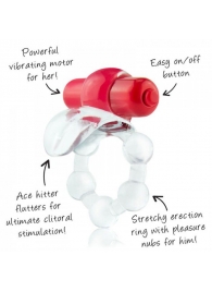 Виброкольцо с язычком и красным виброэлементом Overtime - Screaming O - в Красноярске купить с доставкой
