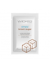 Саше лубриканта на водной основе Simply Aqua Brown Sugar с ароматом коричневого сахара - 3 мл. - Wicked - купить с доставкой в Красноярске