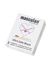 Ультрапрочные презервативы Masculan Ultra Safe Black - 3 шт. - Masculan - купить с доставкой в Красноярске