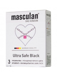 Ультрапрочные презервативы Masculan Ultra Safe Black - 3 шт. - Masculan - купить с доставкой в Красноярске