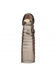 Дымчатая насадка-удлинитель Ribbed Realistic Penis Enhancing Sleeve Extension - 15,2 см. - BlueLine - в Красноярске купить с доставкой