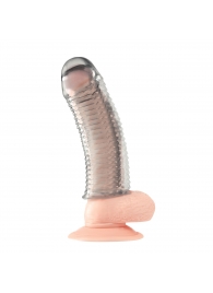 Текстурированная насадка на пенис Clear Textured Penis Enhancing Sleeve Extension - 16,5 см. - BlueLine - в Красноярске купить с доставкой