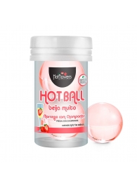 Лубрикант на масляной основе Hot Ball Beija Muito с ароматом клубники и шампанского (2 шарика по 3 гр.) - HotFlowers - купить с доставкой в Красноярске