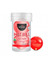 Лубрикант на масляной основе Hot Ball Beija Muito с ароматом клубники (2 шарика по 3 гр.) - HotFlowers - купить с доставкой в Красноярске