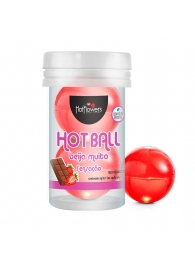 Лубрикант на масляной основе Hot Ball Beija Muito с ароматом шоколада и клубники (2 шарика по 3 гр.) - HotFlowers - купить с доставкой в Красноярске