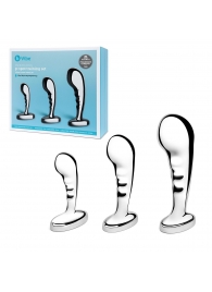 Набор из 3 стальных стимуляторов простаты Stainless Steel P-spot Training Set - b-Vibe - в Красноярске купить с доставкой