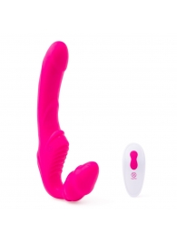 Розовый безремневой страпон на радиоуправлении Strapless Together - 22 см. - Together Toy - купить с доставкой в Красноярске