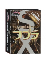 Суженные к основанию презервативы Sagami Xtreme COBRA - 3 шт. - Sagami - купить с доставкой в Красноярске