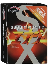 Презервативы Sagami Xtreme ENERGY с ароматом энергетика - 3 шт. - Sagami - купить с доставкой в Красноярске