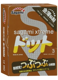 Презервативы Sagami Xtreme FEEL UP с точечной текстурой и линиями прилегания - 3 шт. - Sagami - купить с доставкой в Красноярске