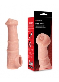 Телесная фантазийная насадка на член Cock Sleeve Size M - KOKOS - в Красноярске купить с доставкой