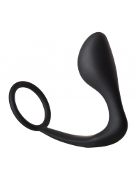 Черное эрекционное кольцо с анальной пробкой Anal Plug With Cockring - Dream Toys - в Красноярске купить с доставкой