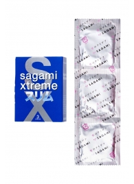 Розовые презервативы Sagami Xtreme FEEL FIT 3D - 3 шт. - Sagami - купить с доставкой в Красноярске