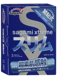 Розовые презервативы Sagami Xtreme FEEL FIT 3D - 3 шт. - Sagami - купить с доставкой в Красноярске