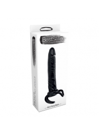 Чёрная насадка-фаллос для двойного проникновения INFLATABLE DILDO SLIM DONG  - 13,5 см. - Toyz4lovers - в Красноярске купить с доставкой
