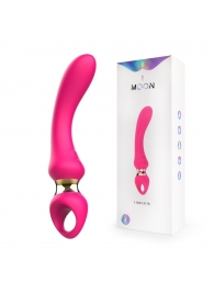 Розовый изогнутый вибромассажер Moon Vibrator - 21,1 см. - I-MOON