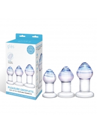 Набор из 3 стеклянных анальных пробок Pleasure Droplets Plug Set - Glas