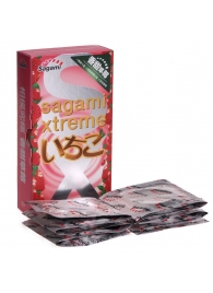 Презервативы Sagami Xtreme Strawberry c ароматом клубники - 10 шт. - Sagami - купить с доставкой в Красноярске