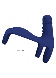 Синяя вибронасадка на пенис Vibrating Penis Sling - Baile - в Красноярске купить с доставкой